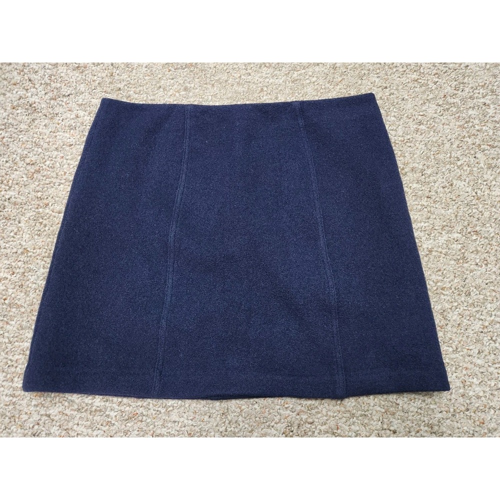 Boden navy skirt size 14 lined‎ pure Boiled Wool 38x19 Back Zip Turkey